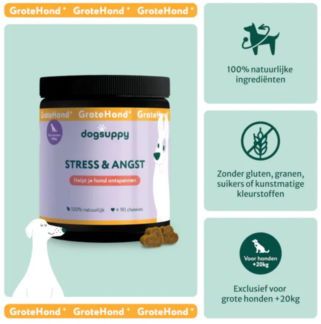 DogSuppy GroteHond Stress & Angst Snoepjes - 90 stuks - afbeelding 2 van 6