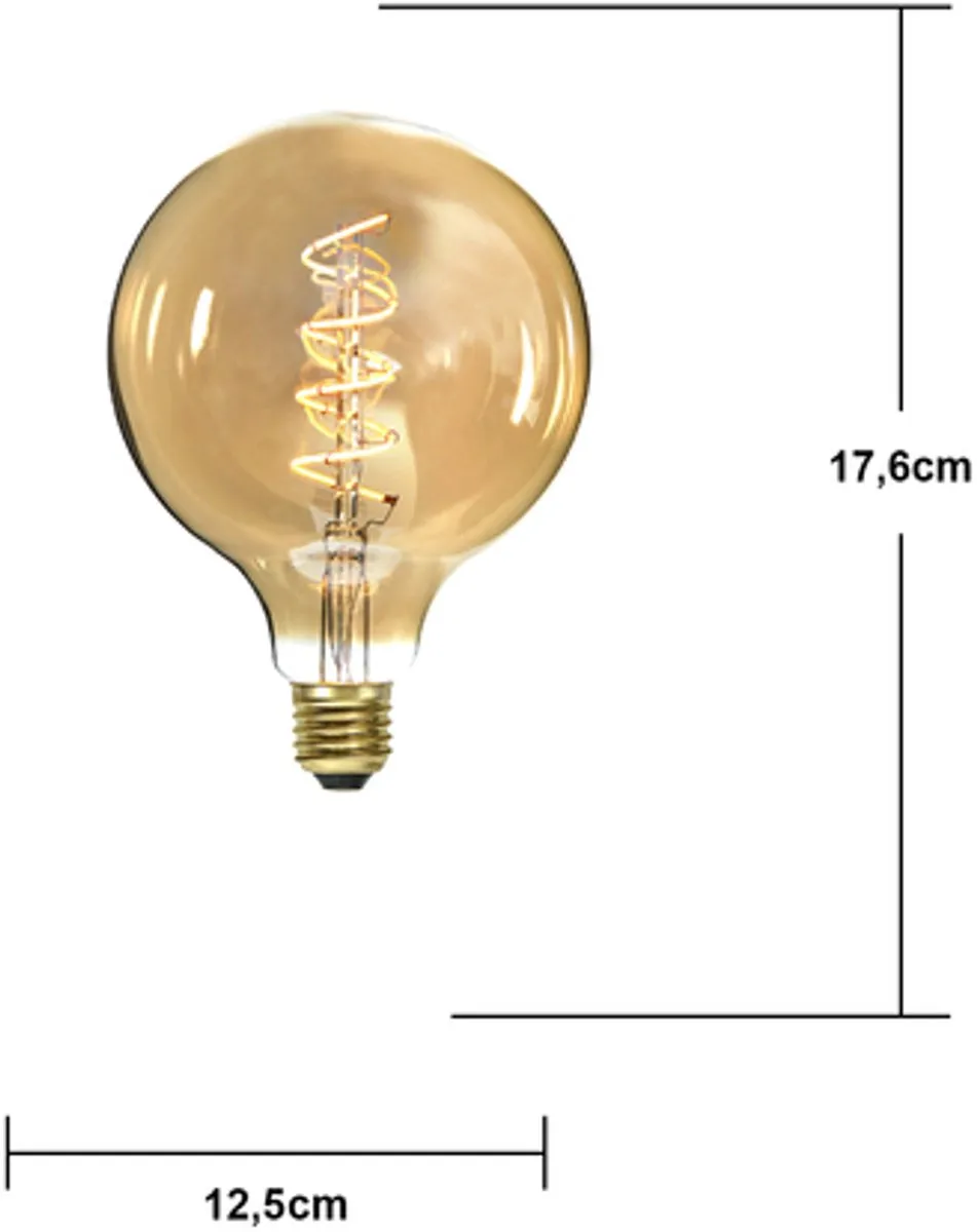 Star Trading G125 Globelamp E27 3.2W - Warm Wit 2200K - Dimbaar - Amber
