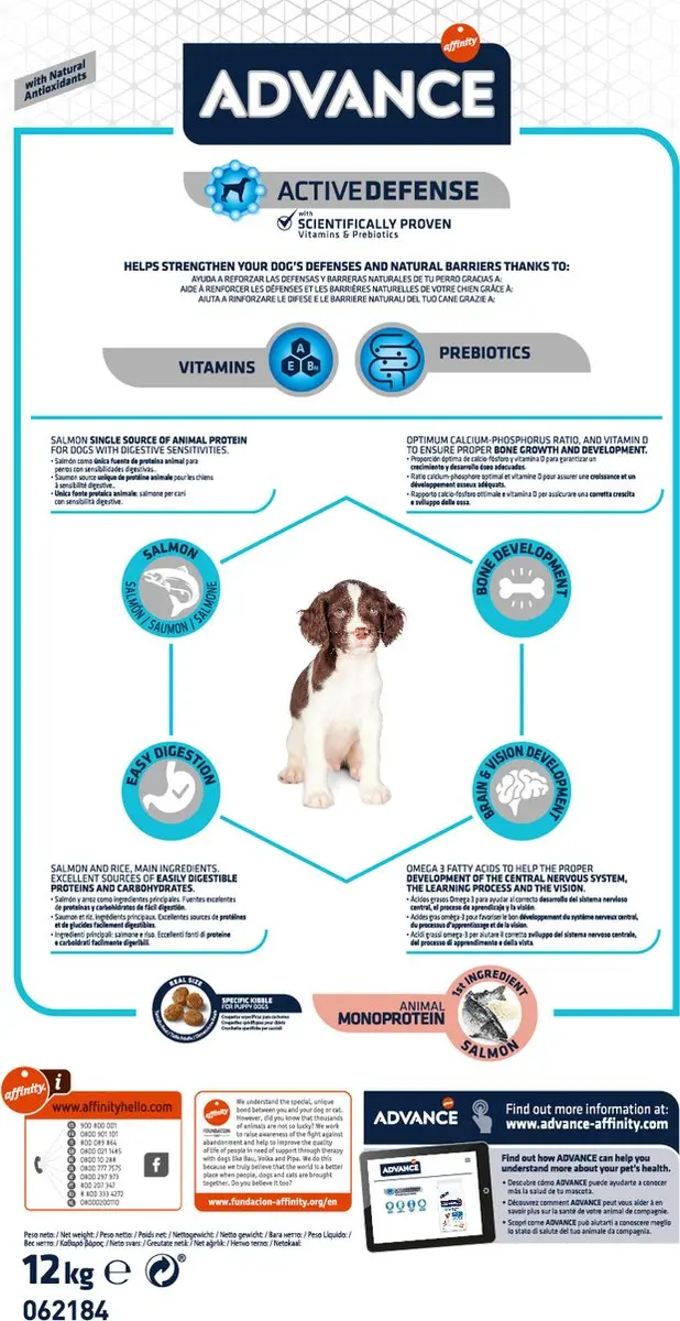 Advance Puppy Sensitive Hondenvoer met Zalm - 12kg - afbeelding 3 van 6