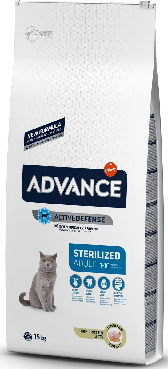 Advance Cat Sterilized Turkey Kattenvoer Droogvoer 15kg - afbeelding 3 van 6