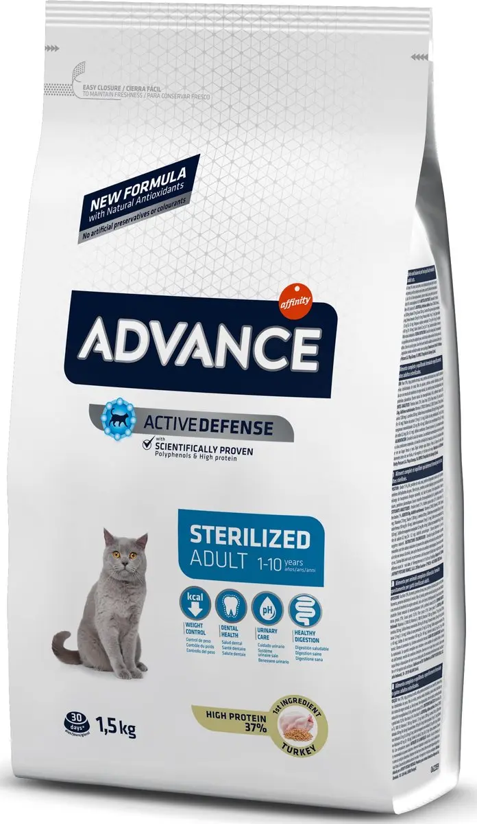 Advance Cat Sterilized Turkey Kattenvoer Droogvoer 15kg - afbeelding 6 van 6