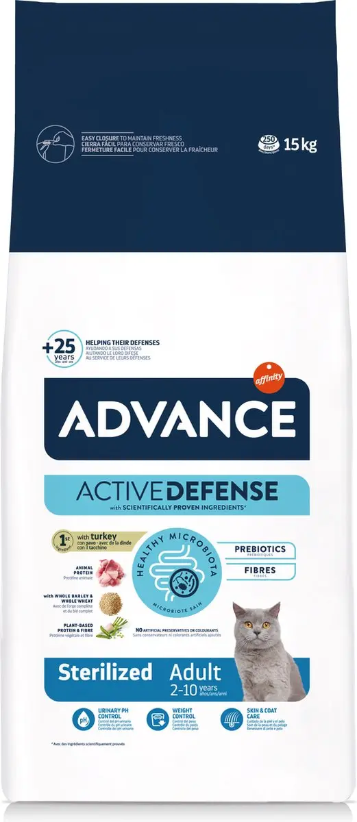 Advance Cat Sterilized Turkey Kattenvoer Droogvoer 15kg