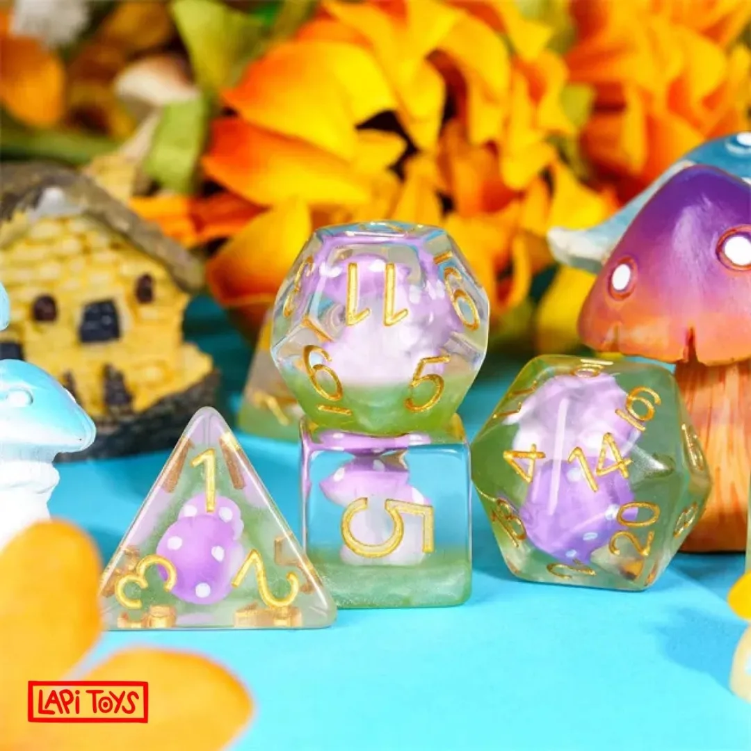 Lapi Toys Polydice D&D Roze Dobbelstenen - 7-delig