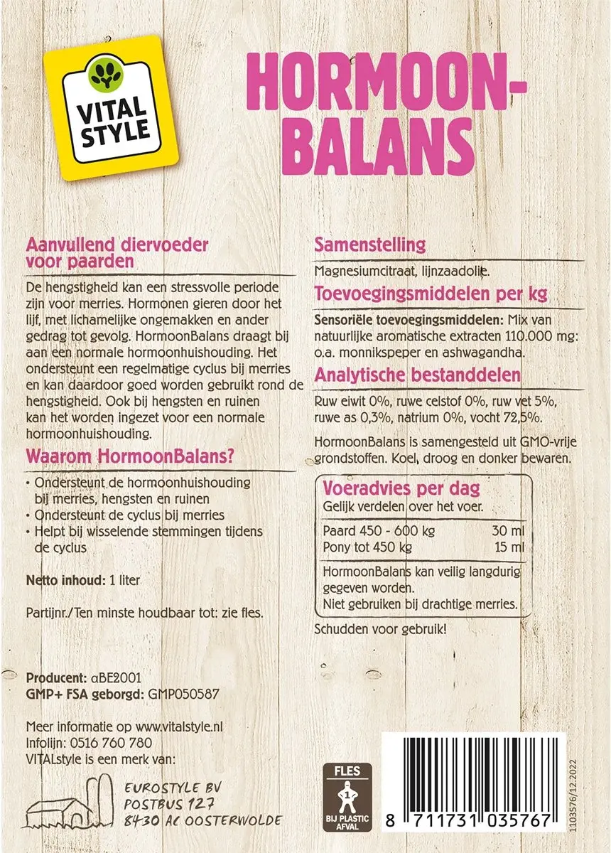 VITALstyle HormoonBalans Paardensupplement - 1 L - afbeelding 6 van 6