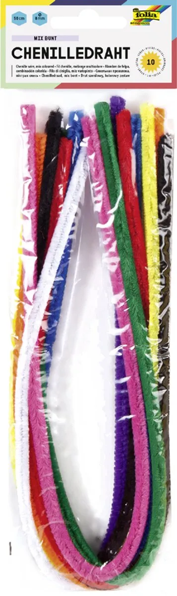 Folia Chenilledraad 50cm - 10 Stuks Zilver