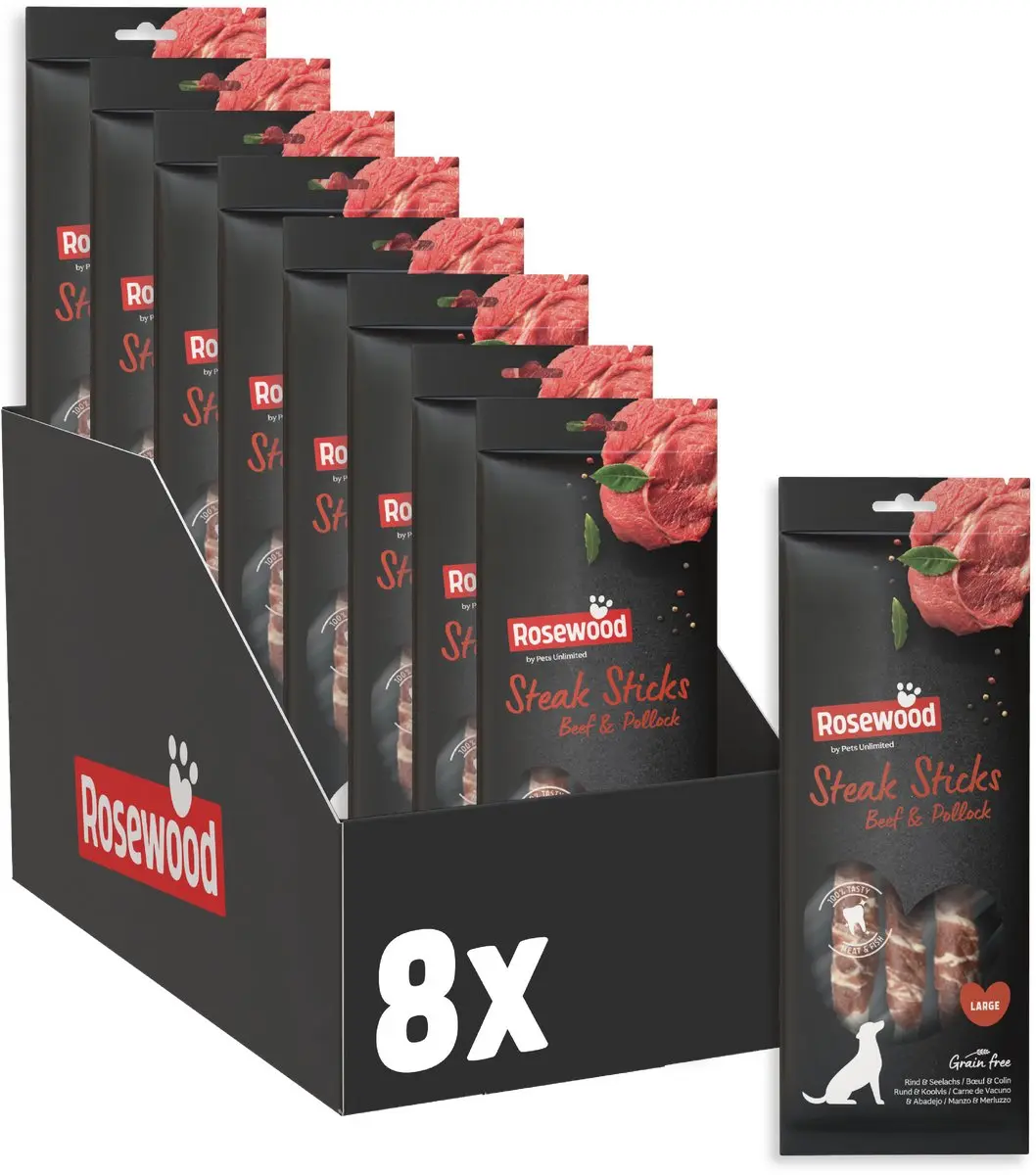 Rosewood Steak Sticks Rund en Koolvis Large