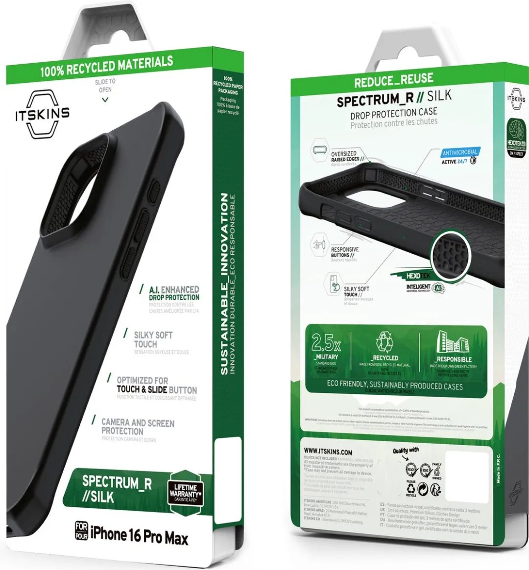 ITSKINS iPhone 16 Pro Max Hoesje Level 3 SpectrumSilk R - Zwart
