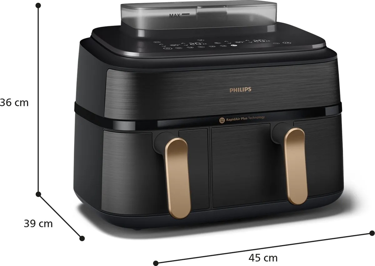 Philips 5000 Series NA552/00 Dubbele Heteluchtfriteuse 9L - 2750W - Zwart