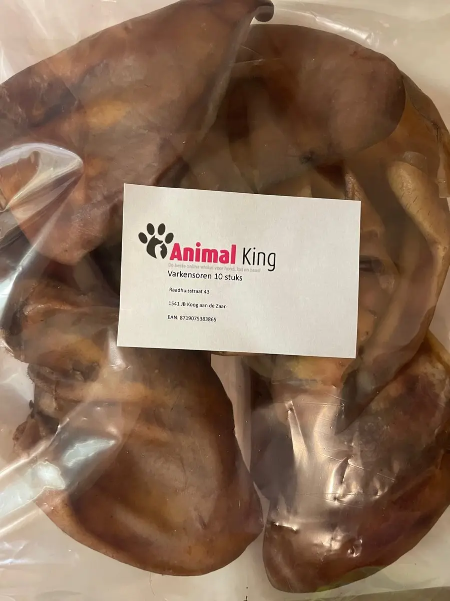 Hondensnacks varken- Varkensoren hond-10 stuks-Animal King