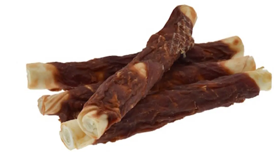 Zoolekker Rawhide stick met eend 18 cm