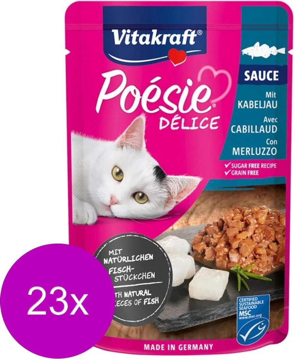 Vitakraft Poésie Deli Sauce Kabeljauw 23x85g