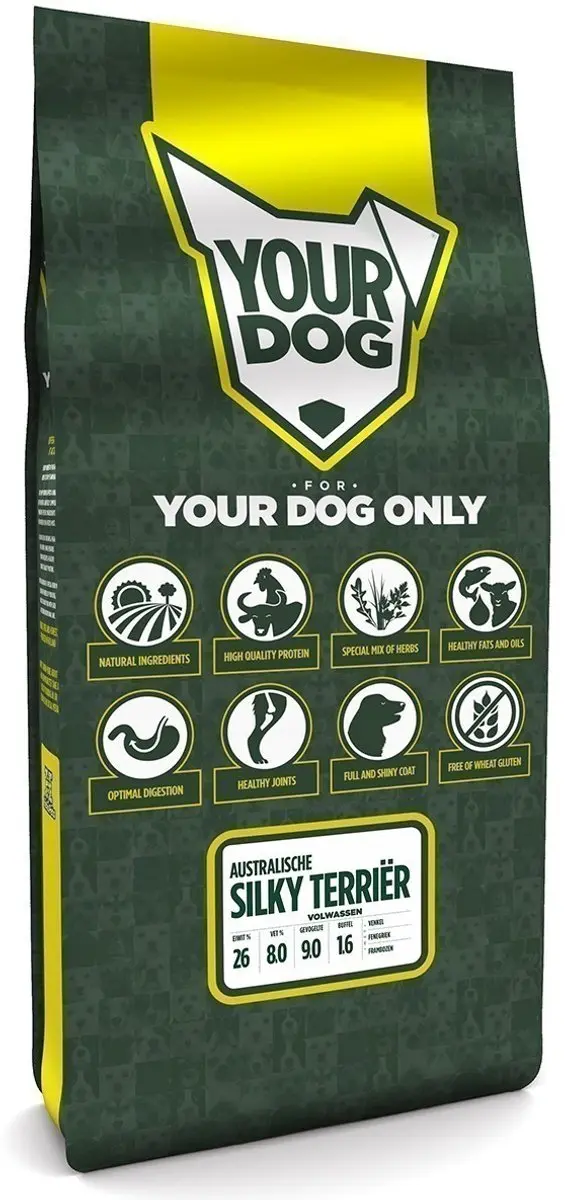 Yourdog Australische Silky Terriër Volwassen Hondenbrokken 12kg