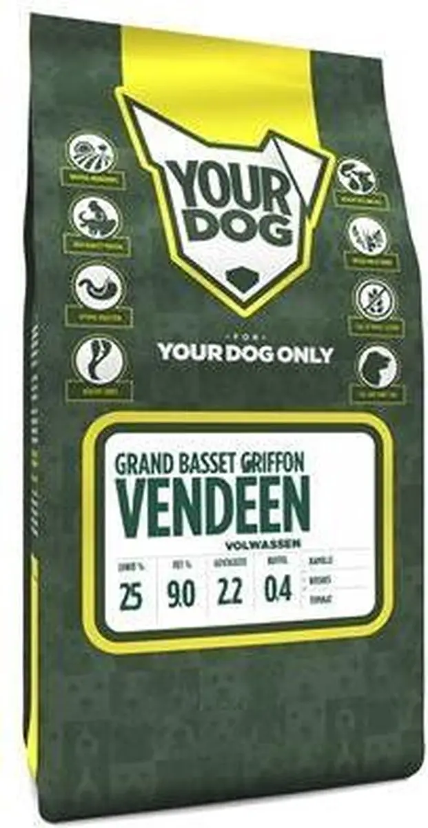 Yourdog Grand Basset Griffon Vendéen Volwassen Hondenbrokken 12 kg - afbeelding 2 van 3