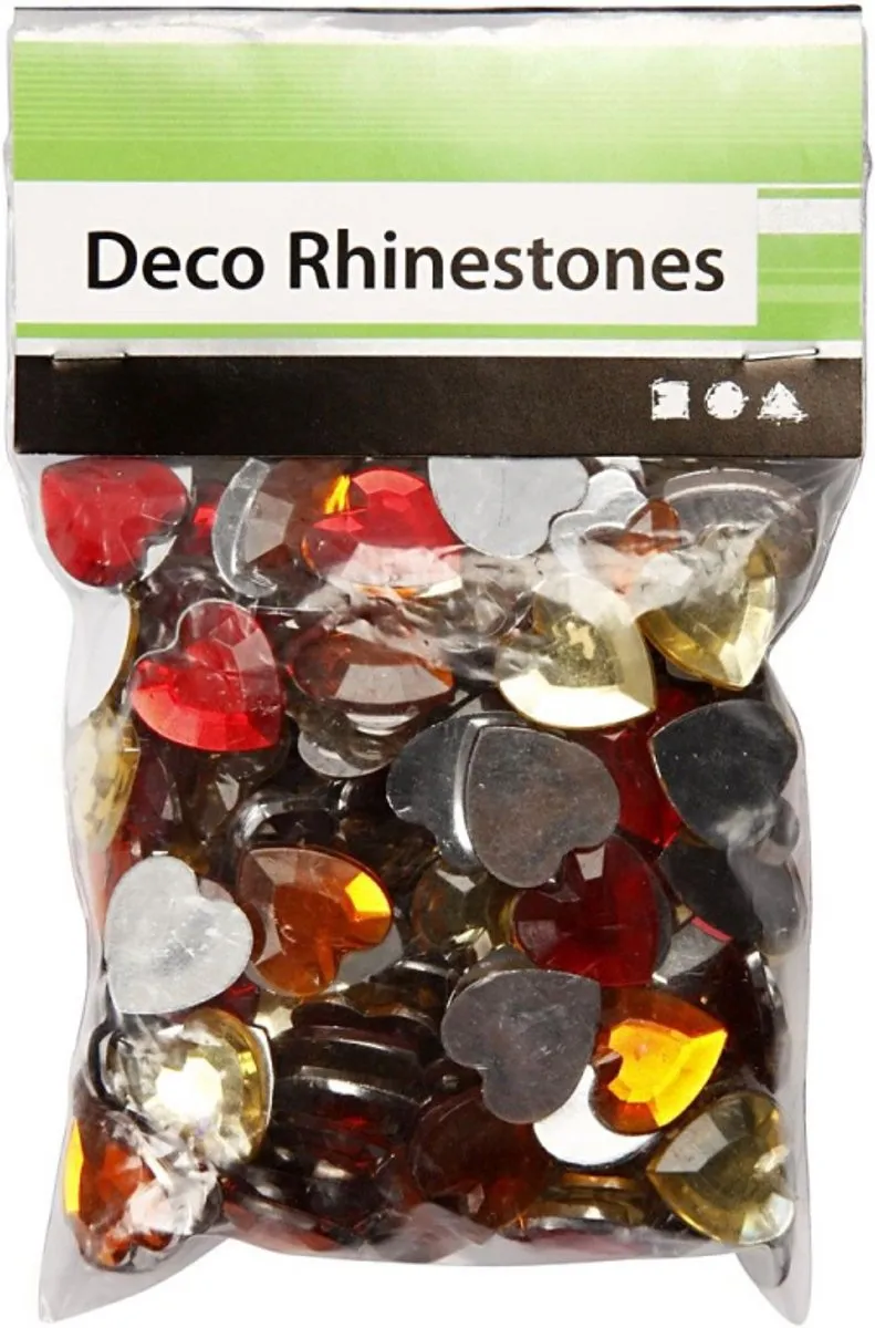 Creativ Company Strasstenen Harten Rode Harmonie 6-14mm - 252 Stuks