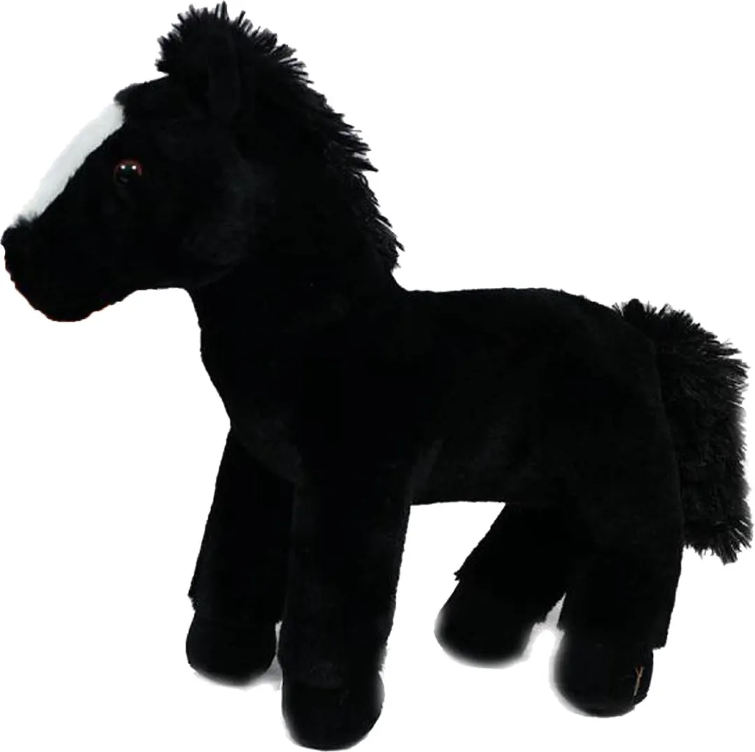 PIA Soft Toys Knuffelpaard Lopend - Zwart 30cm