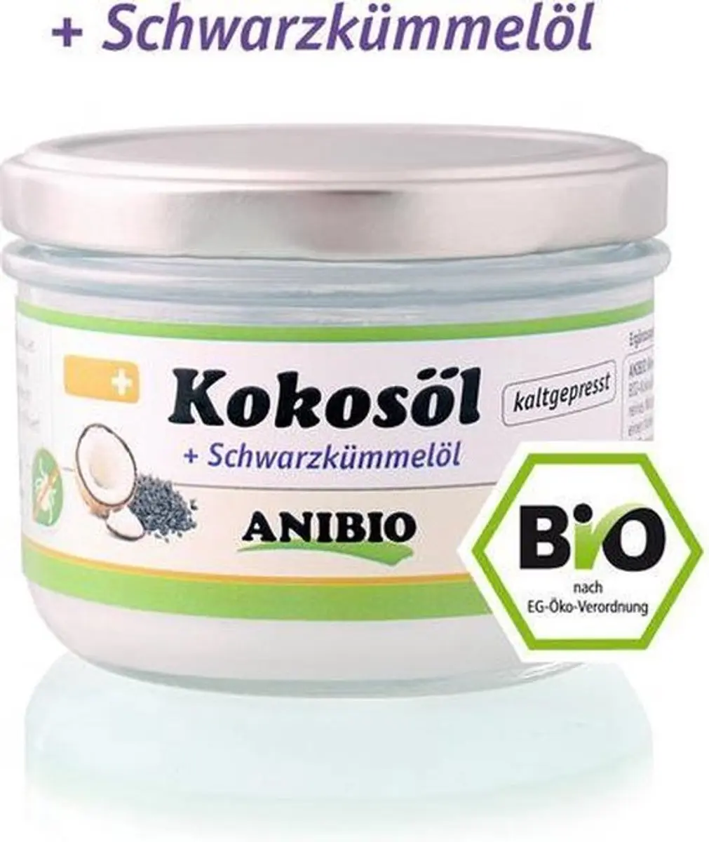 Anibio Kokosolie met Zwarte komijnzaad olie 200ml