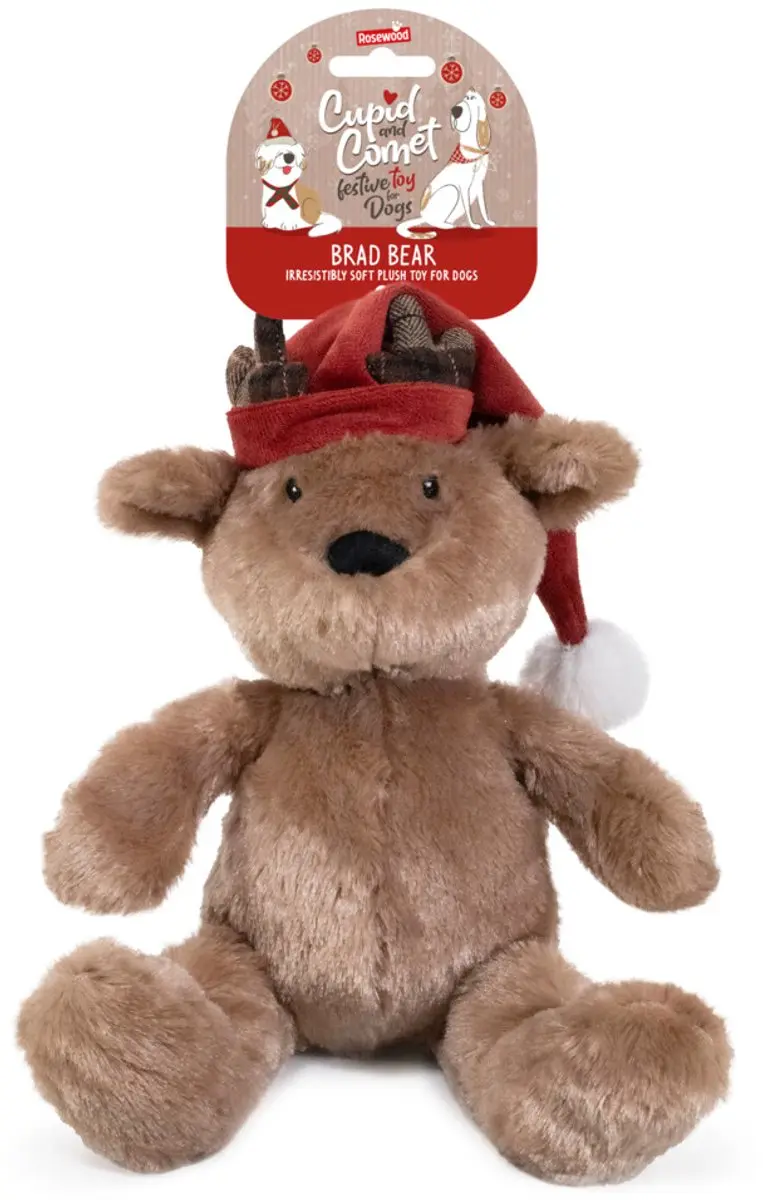 Rosewood Cupid & Comet Bram Beer Kerst Hondenspeelgoed - afbeelding 4 van 5
