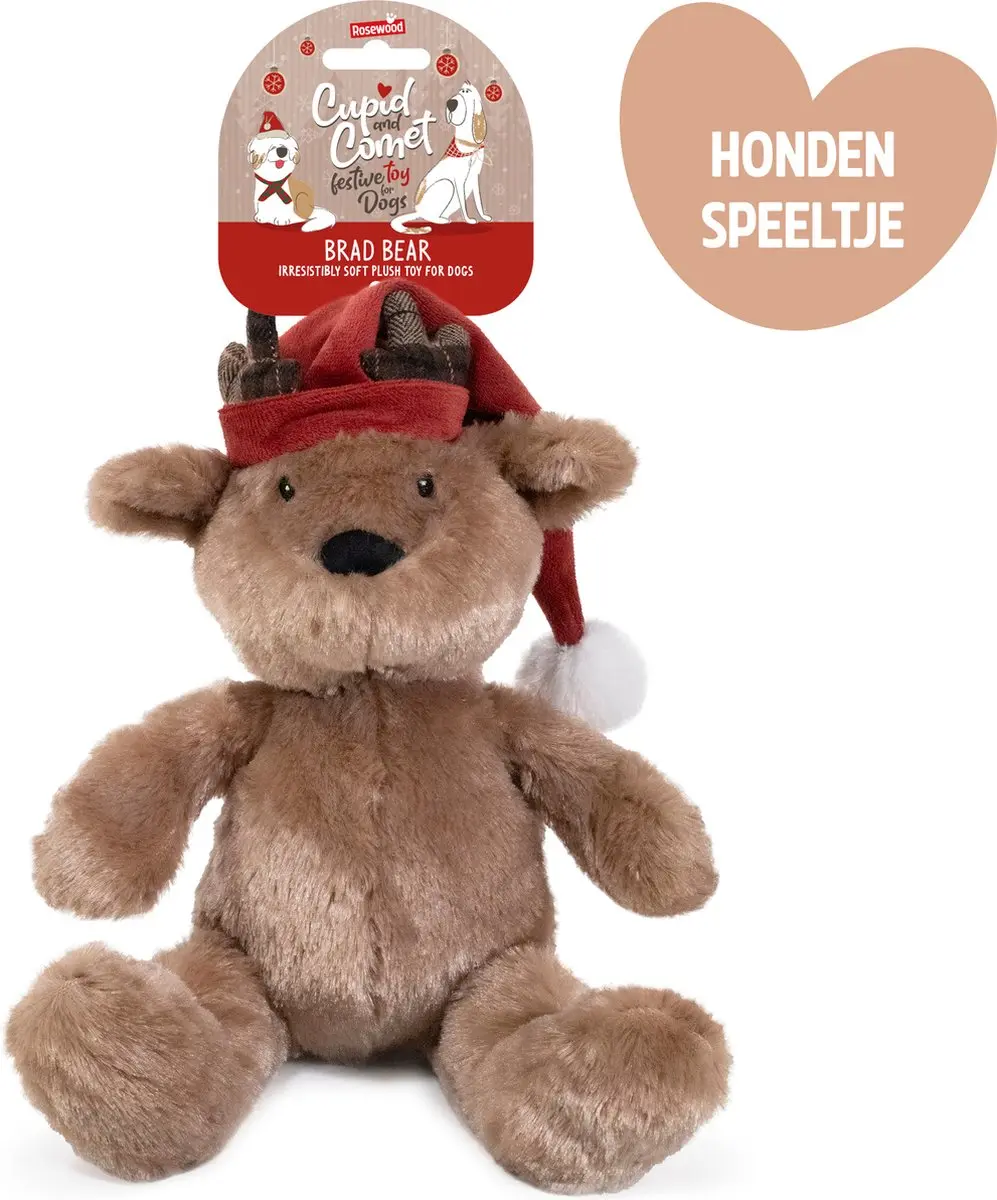 Rosewood Cupid & Comet Bram Beer Kerst Hondenspeelgoed