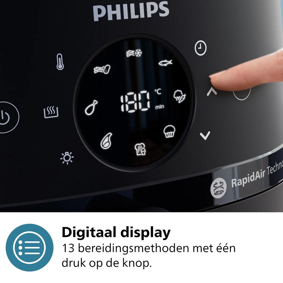Philips 2000 Series Airfryer NA220/00 - 4.2L - 1500W - Zwart