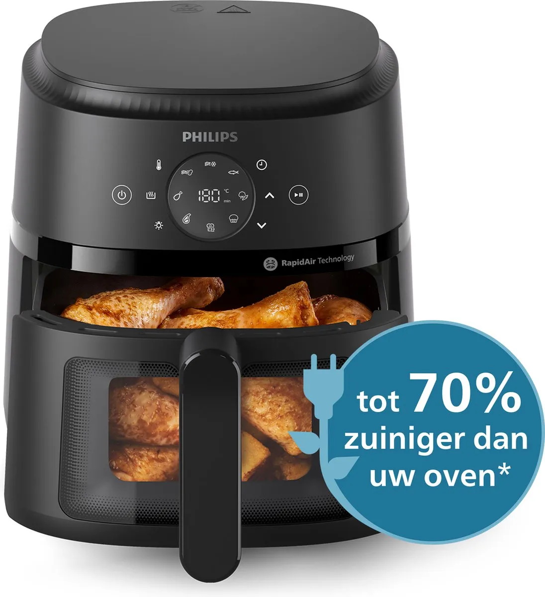 Philips 2000 Series Airfryer NA220/00 - 4.2L - 1500W - Zwart