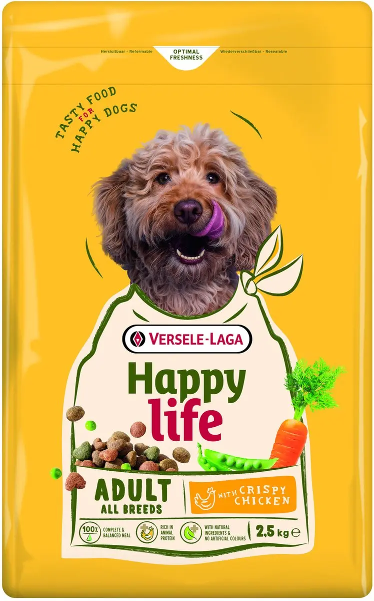 Happy Life Adult Hondenbrokken Kip 2.5kg