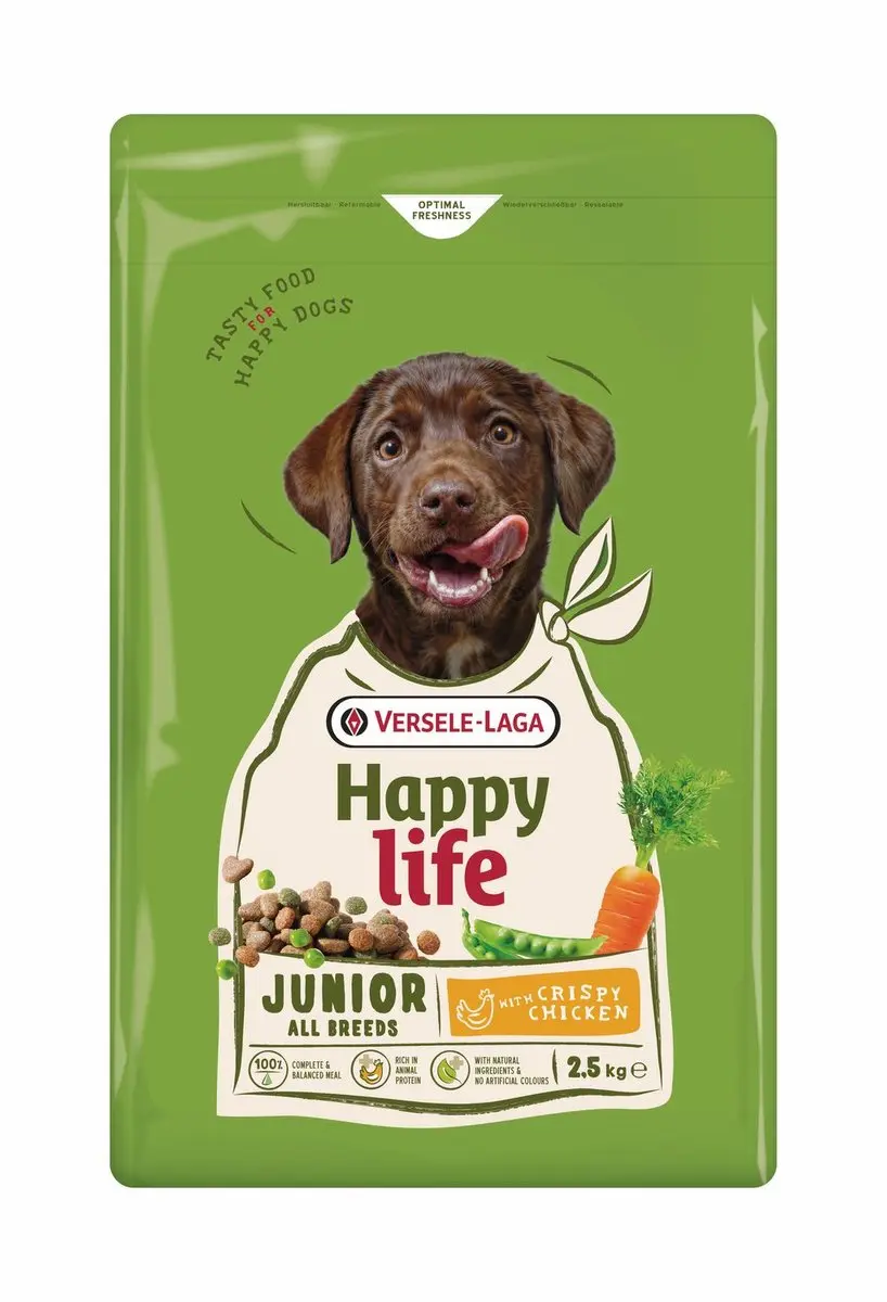 Happy Life Junior Hondenbrokken Kip 2,5kg - afbeelding 2 van 2