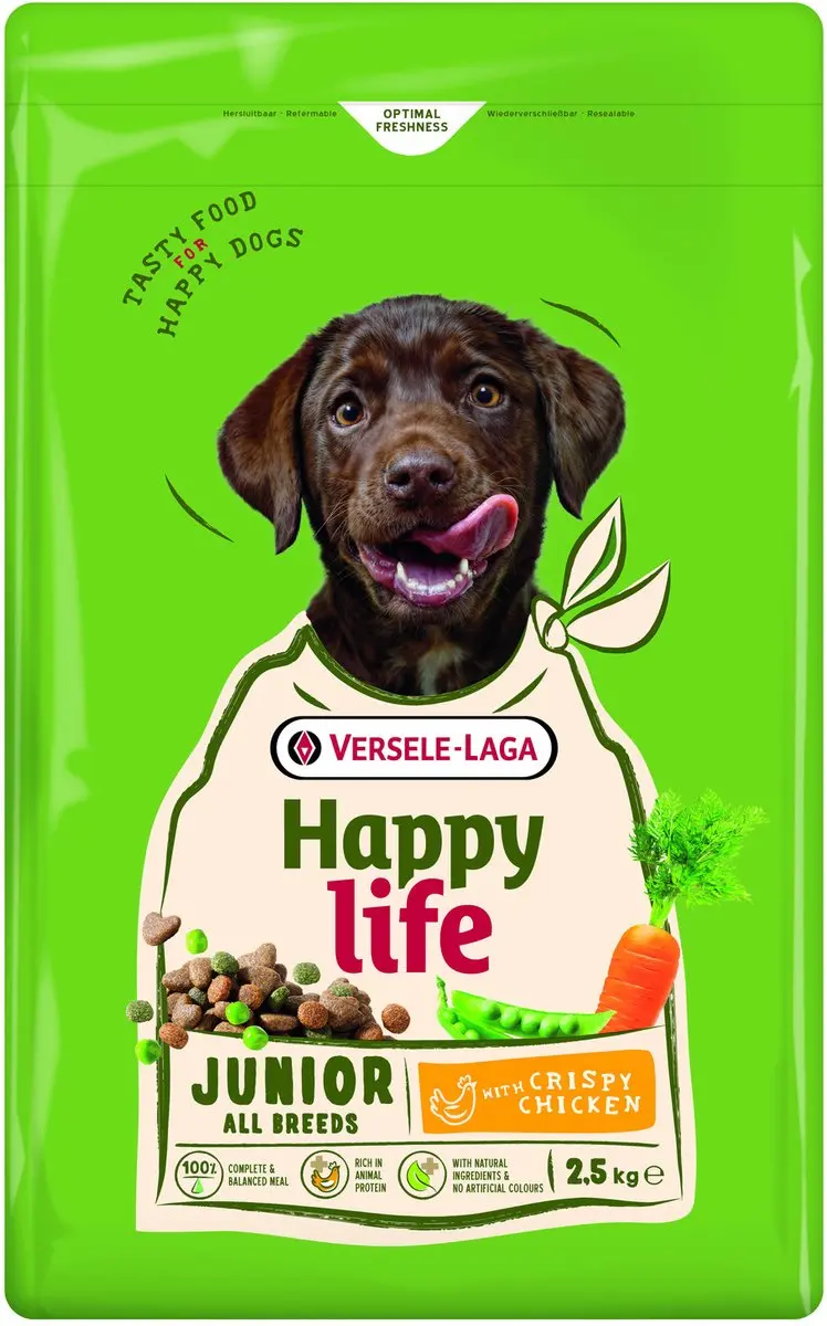 Happy Life Junior Hondenbrokken Kip 2,5kg