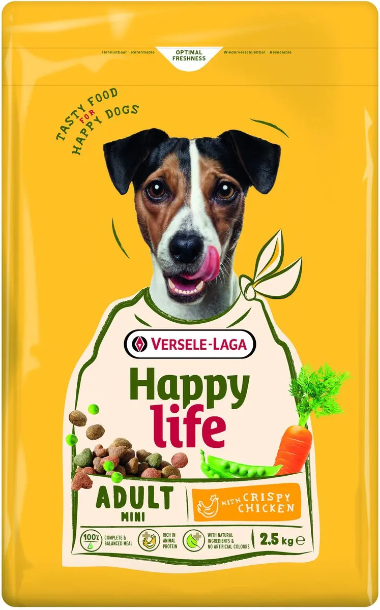 Happy Life Adult Mini Hondenbrokken Kip