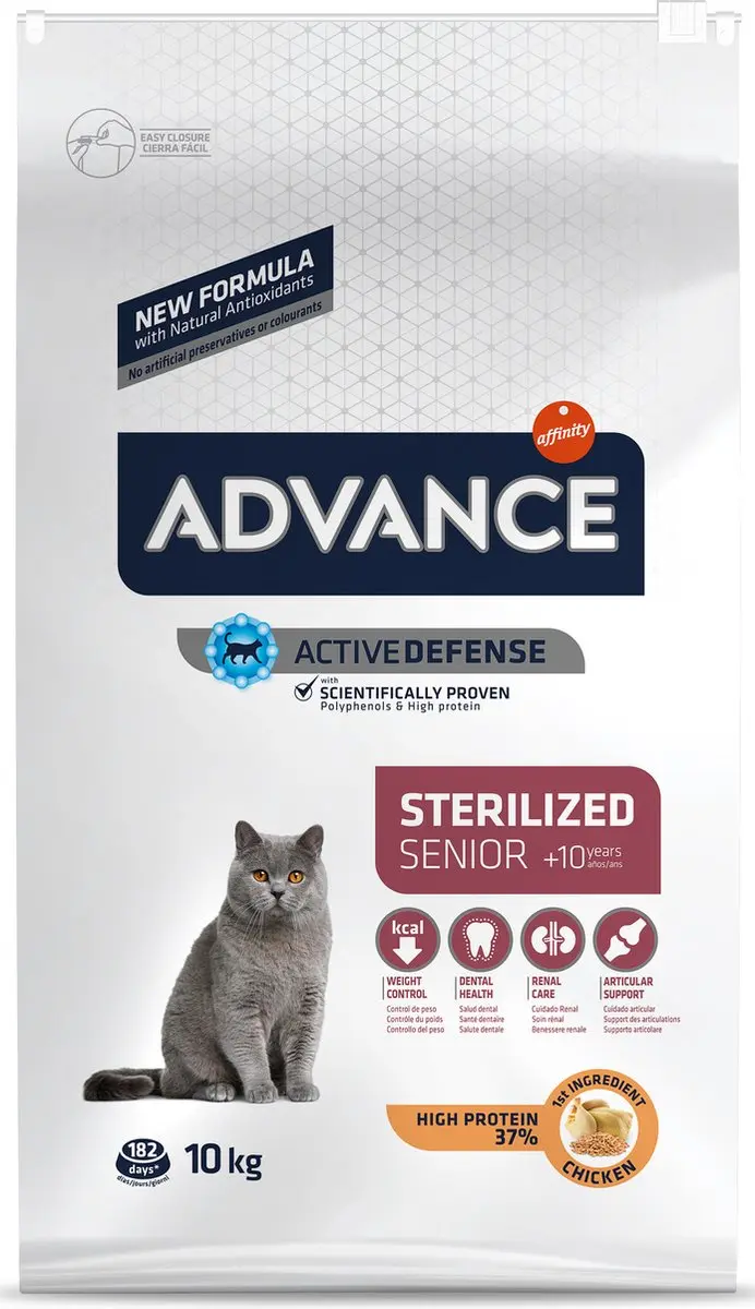 Advance Sterilized Sensitive Senior 10+ Kattenvoer - 10 kg - afbeelding 2 van 4