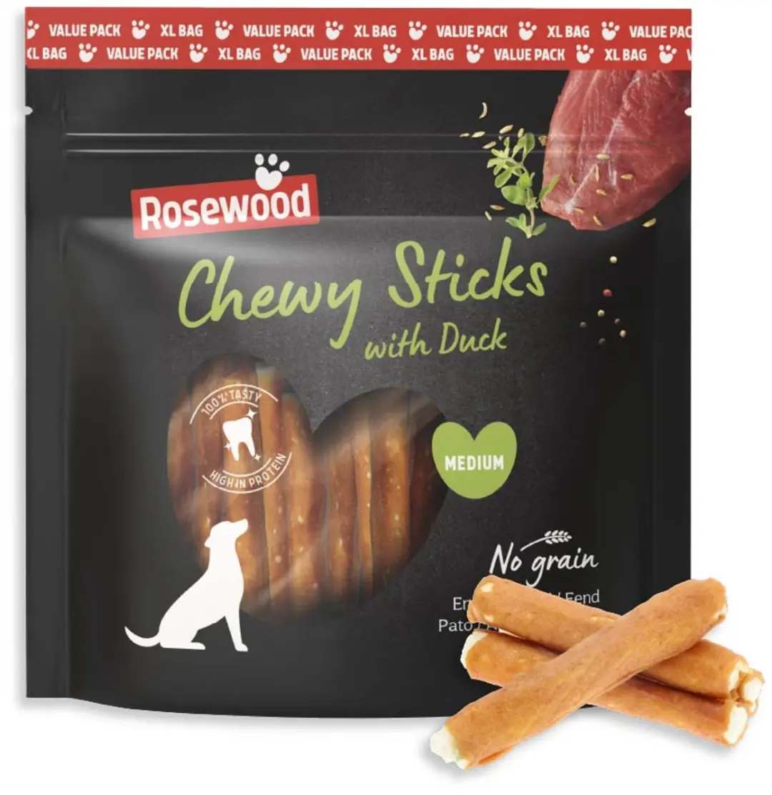 Rosewood Chewy Sticks Medium Hondensnack Eend 500 g