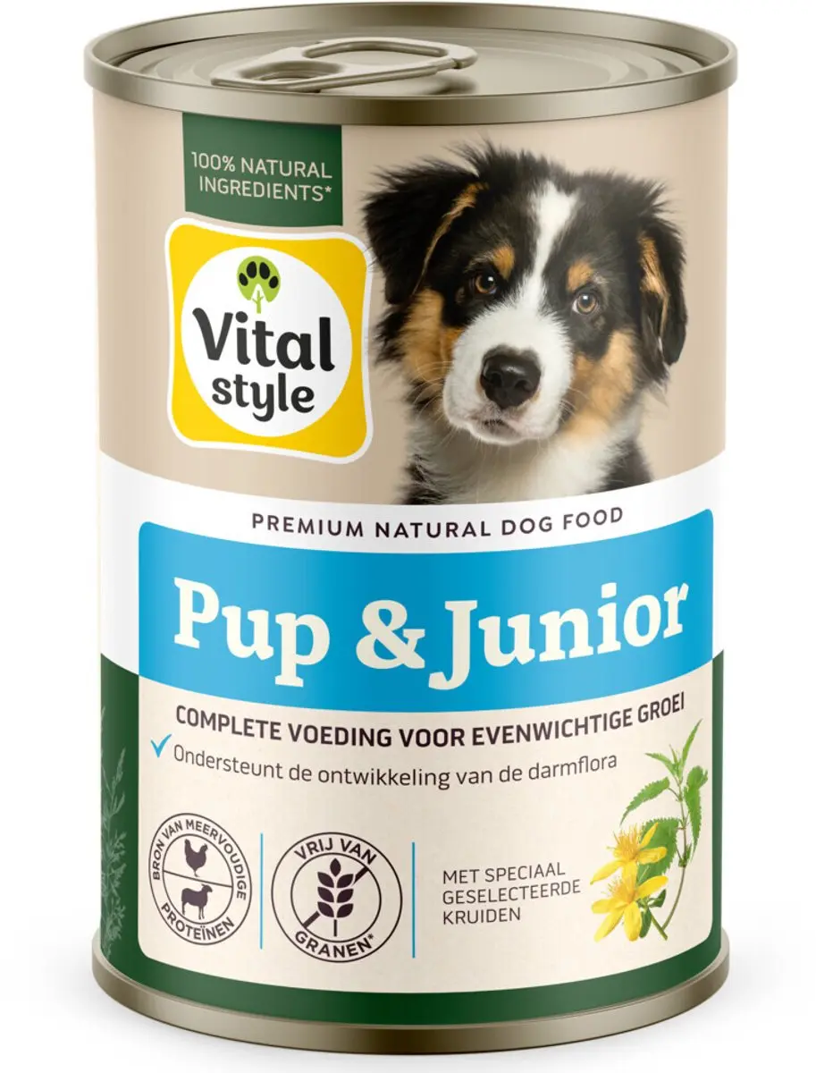 VITALstyle Hondenvoer Nat Puppy Junior 6x 400g - afbeelding 5 van 6