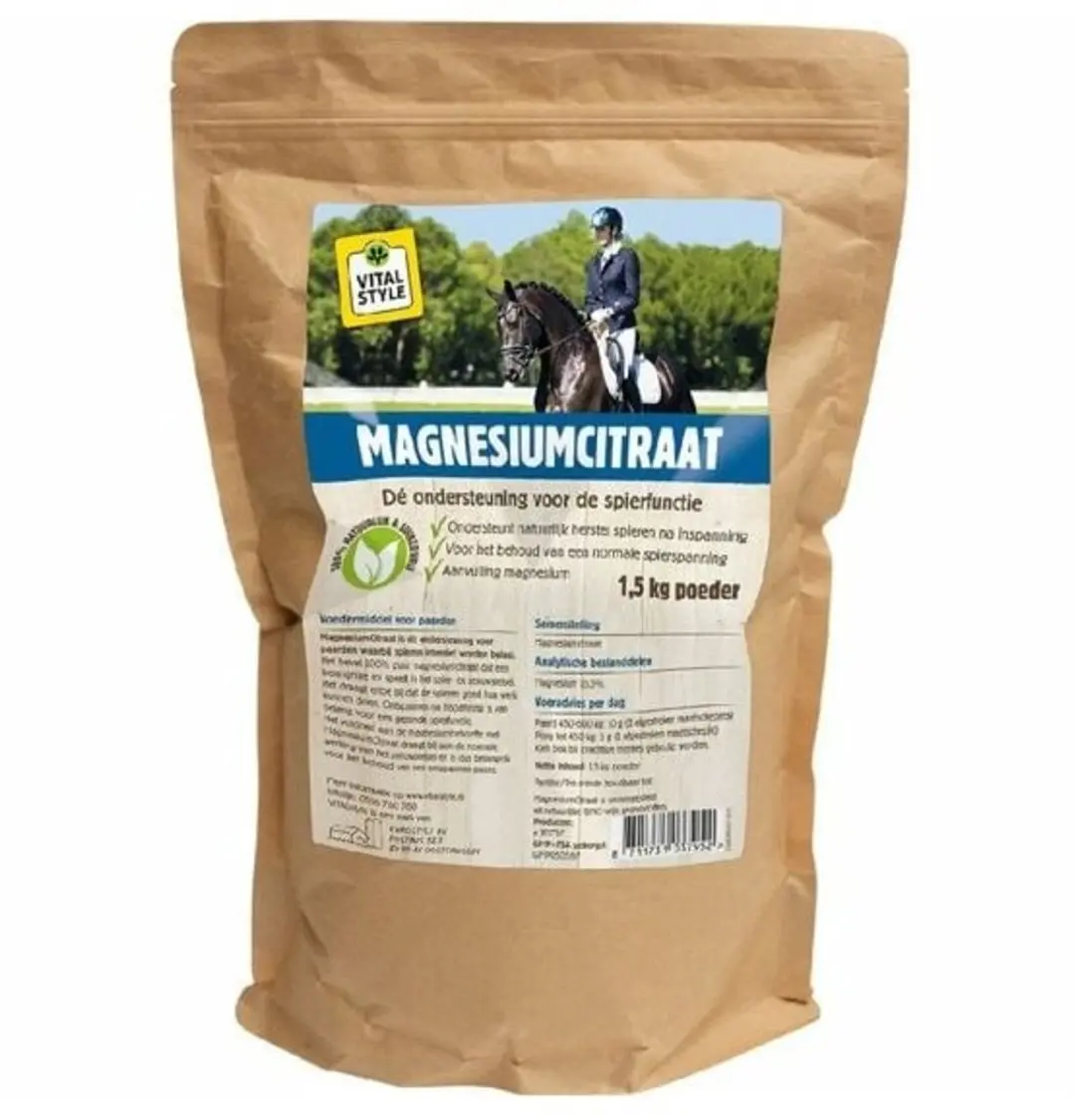 VITALstyle Magnesiumcitraat Paardensupplement 1,5kg - afbeelding 6 van 6