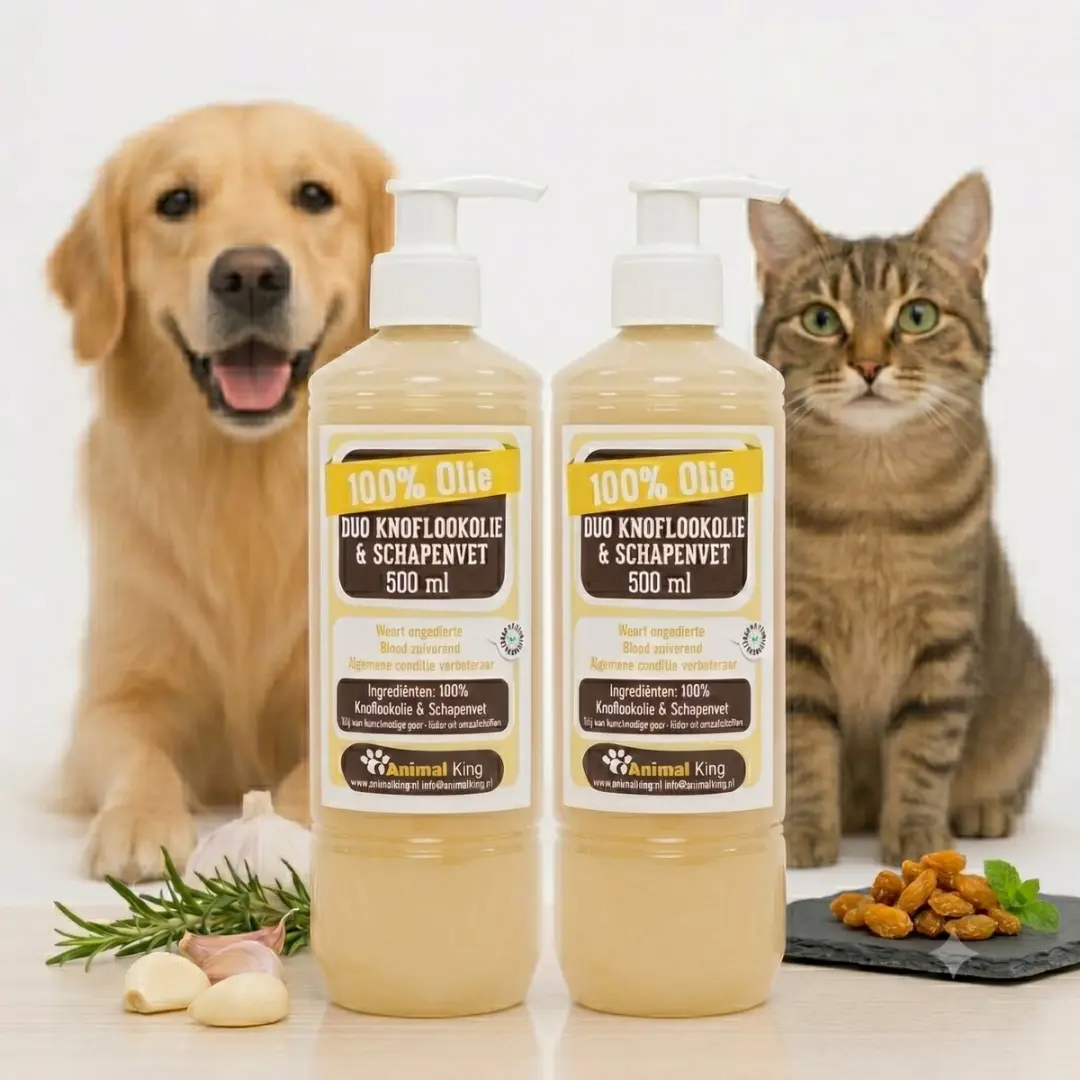 Schapenvet met Knoflook Olie voor Hond en Kat