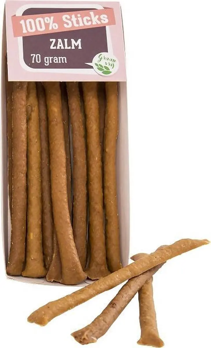 Hondensnacks vis- 100% zalmsticks-10x70 gram-Animal King-