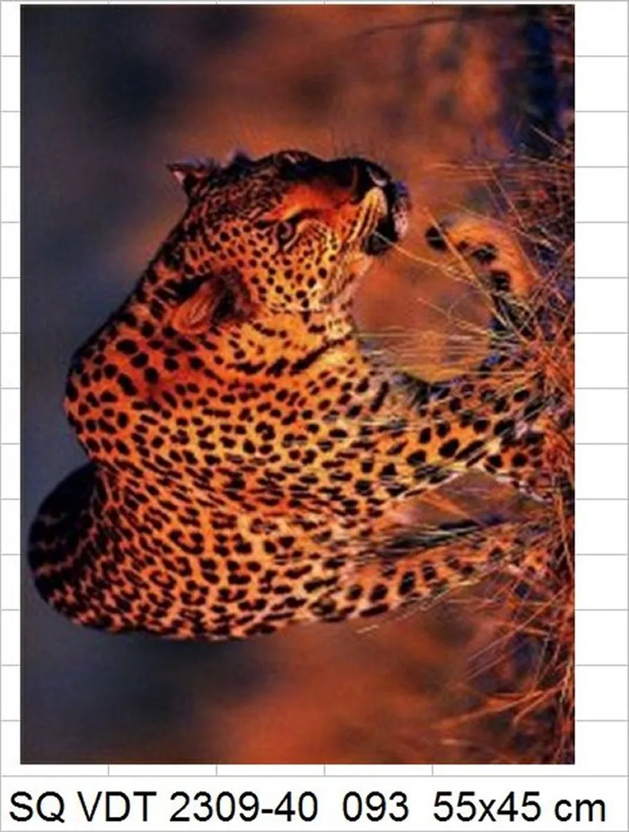 VDTOYS Diamond Painting VDTA093 Luipaard - 55x45cm
