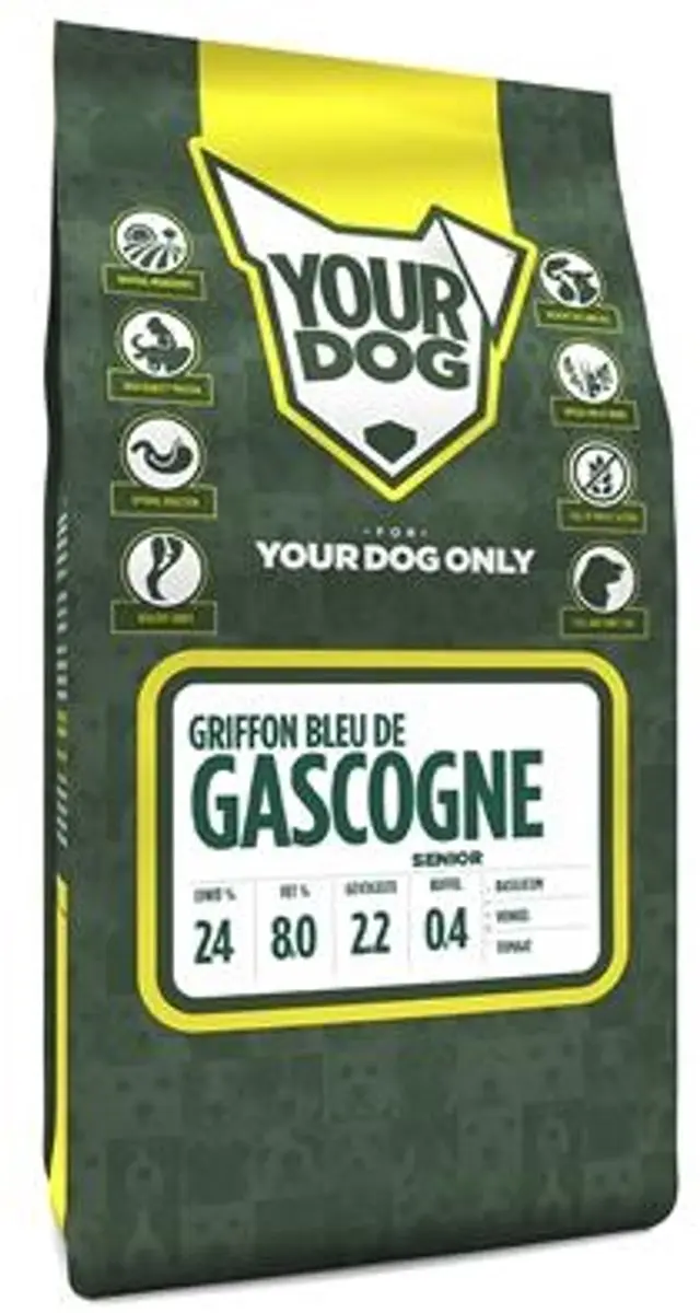 Yourdog Griffon Bleu de Gascogne Senior Hondenbrokken 12kg - afbeelding 2 van 2