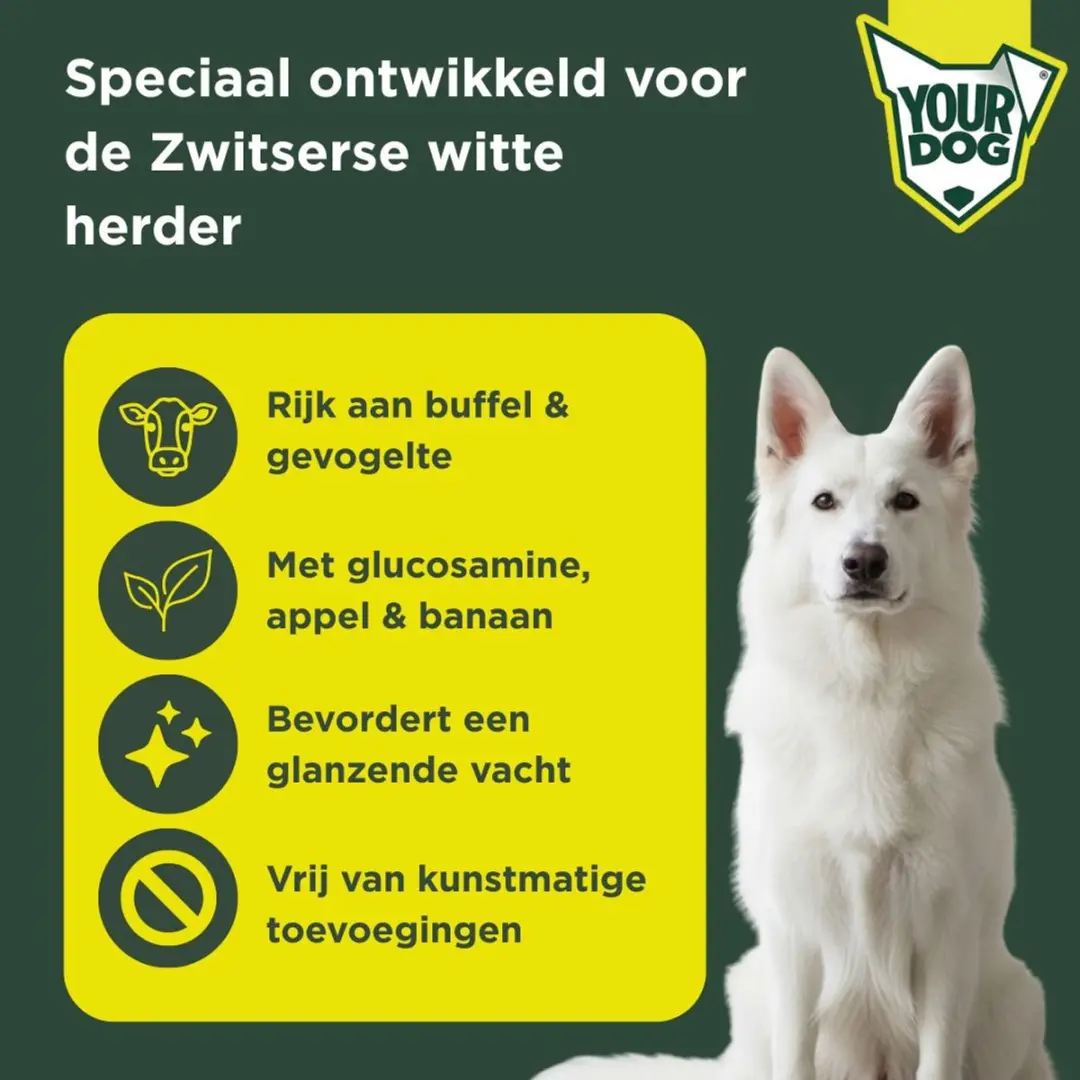 Yourdog Zwitserse Witte Herder Pup Hondenbrokken 12kg - afbeelding 2 van 4