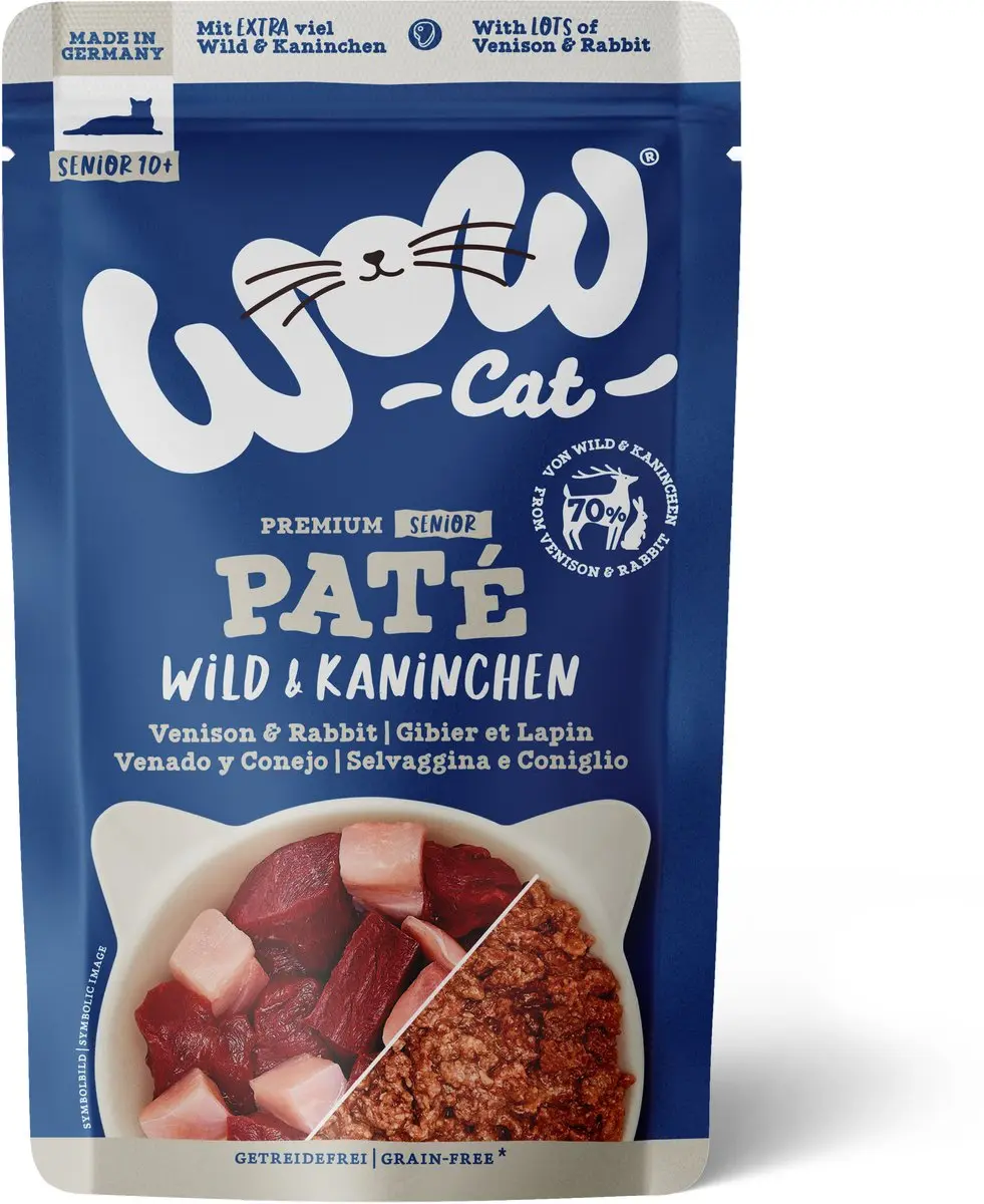 WOW Cat Senior Paté Wild & Konijn Kattenvoer 125g