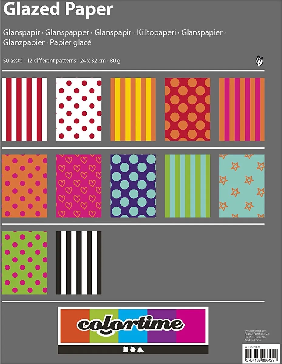 Creativ Company Glanspapier Bedrukt 24x32cm - 50 Vel - Multicolor