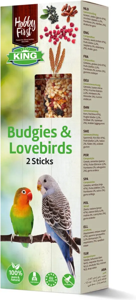 HobbyFirst King Sticks Parkiet & Dwergpapegaai Fruit