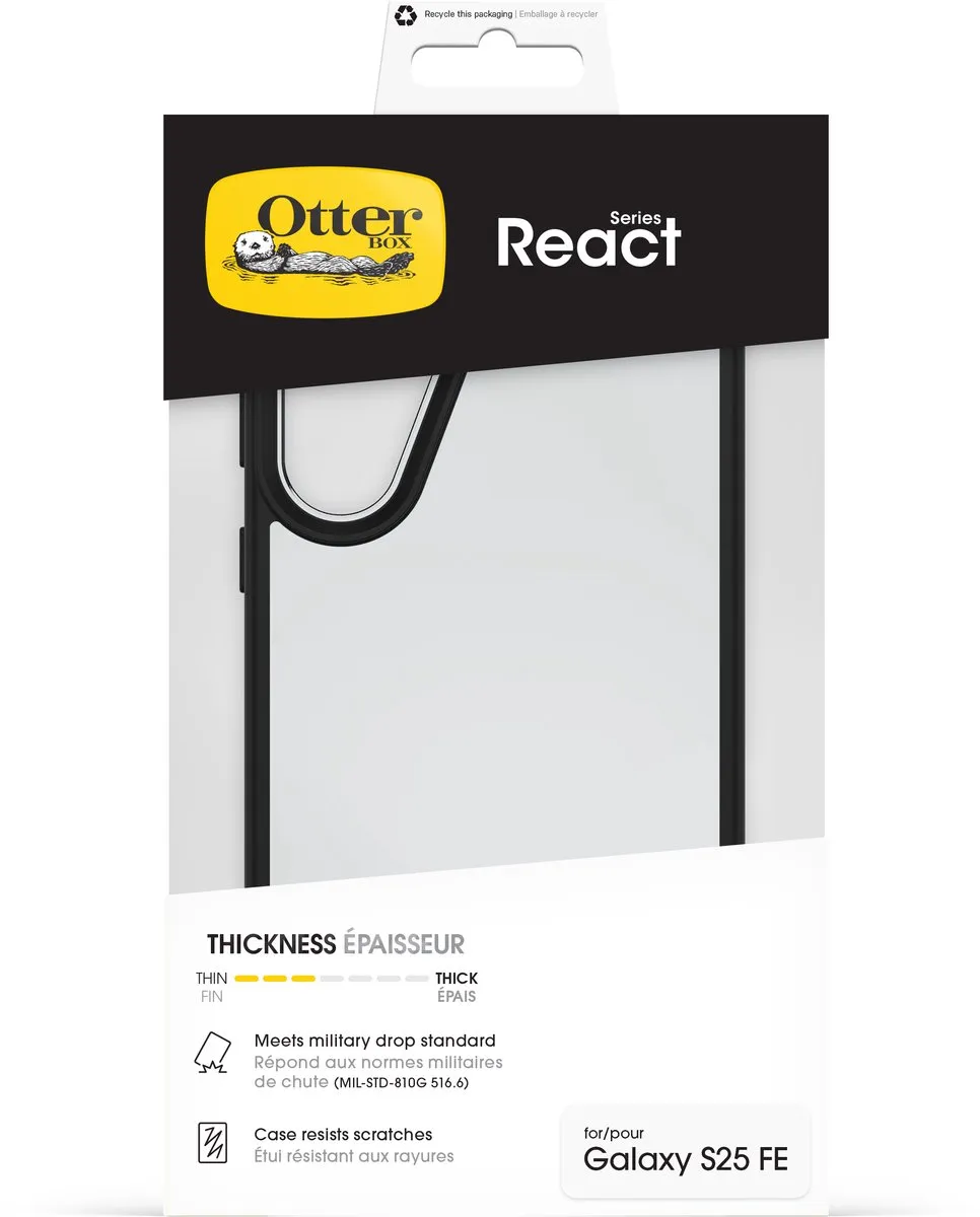 OtterBox React Backcover Samsung Galaxy S25 FE - Zwart - 77-99264