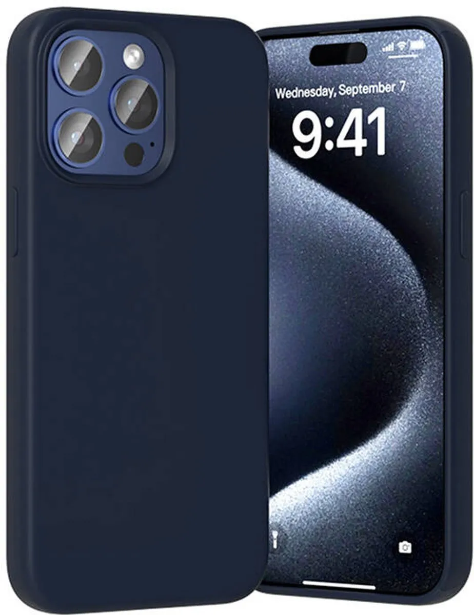 Vention Kufl0-30 Siliconen Hoesje iPhone 15 Pro - Blauw