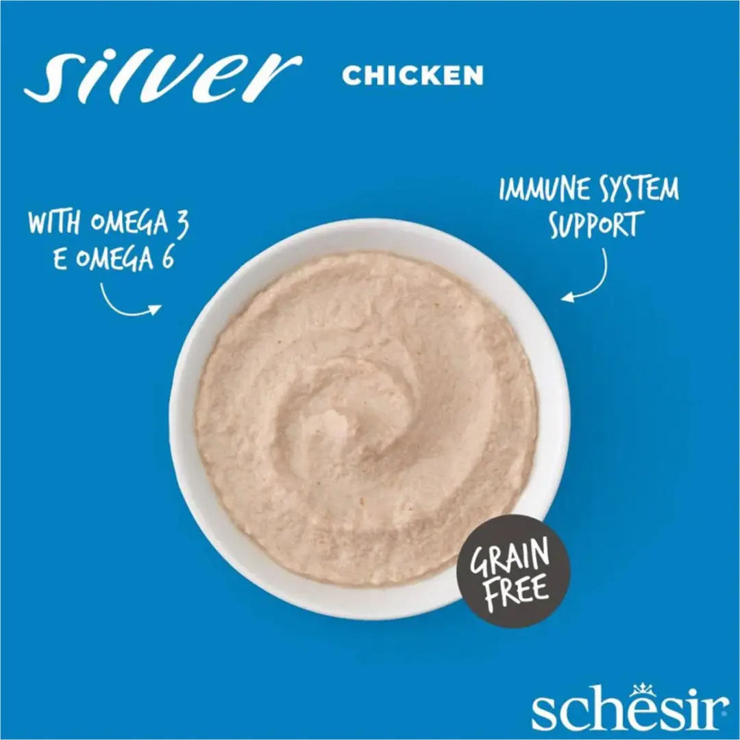 Schesir Silver Mouse 80 g - Kattenvoer - Kip - afbeelding 4 van 5