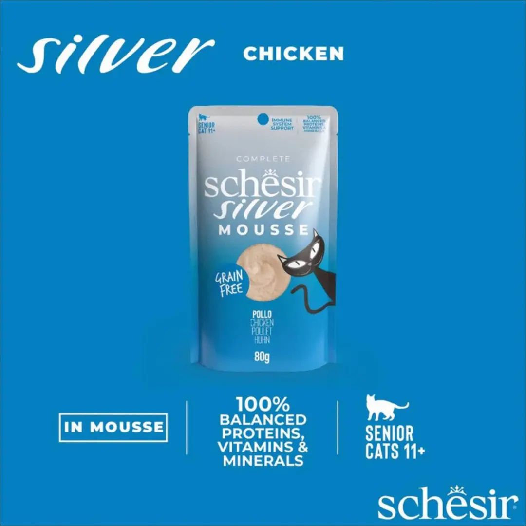 Schesir Silver Mouse 80 g - Kattenvoer - Kip - afbeelding 2 van 5