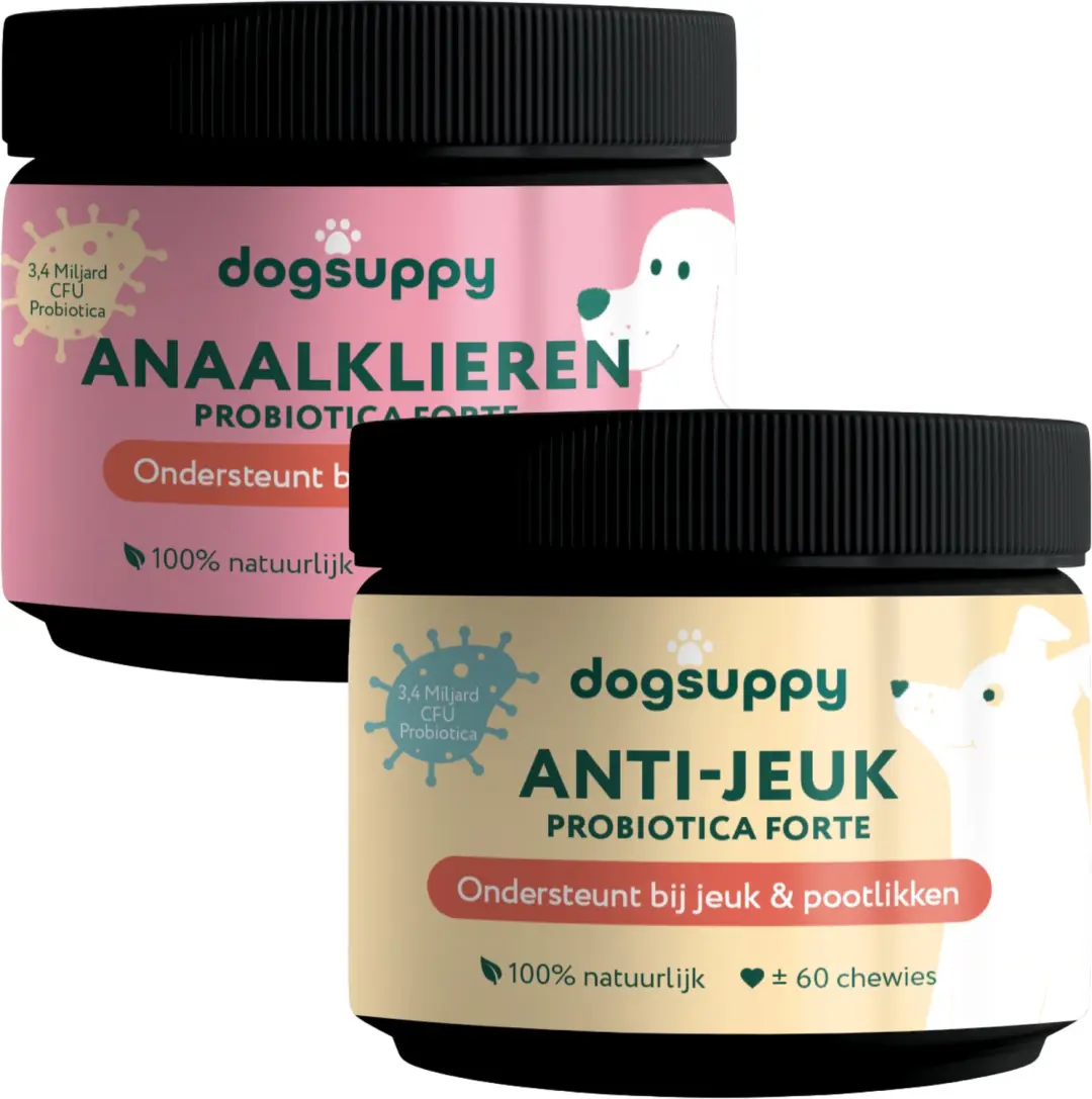 Anti-Jeuk Probiotica & Anti-Anaalklieren - 100% Natuurlijk - 120 heerlijke snoepjes - 2 potjes [bundel]