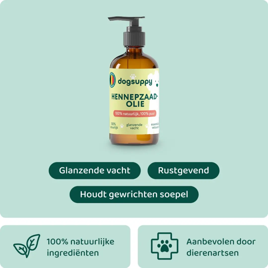 DogSuppy Hennepzaadolie Hond 250ml - afbeelding 2 van 6