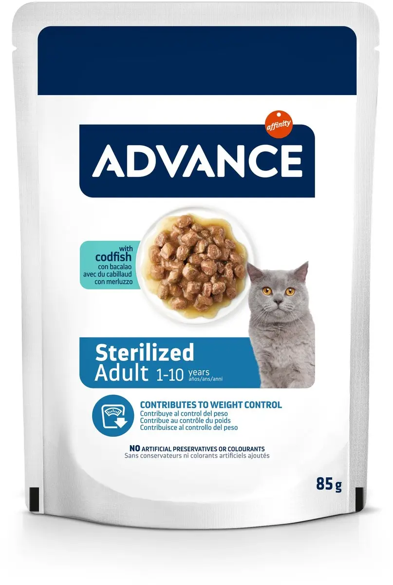 Advance Gesteriliseerd Kabeljauw Kattenvoer Natvoer