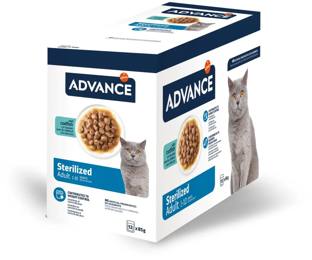 Advance Gesteriliseerd Kabeljauw Kattenvoer Natvoer - 12x85g - afbeelding 2 van 2