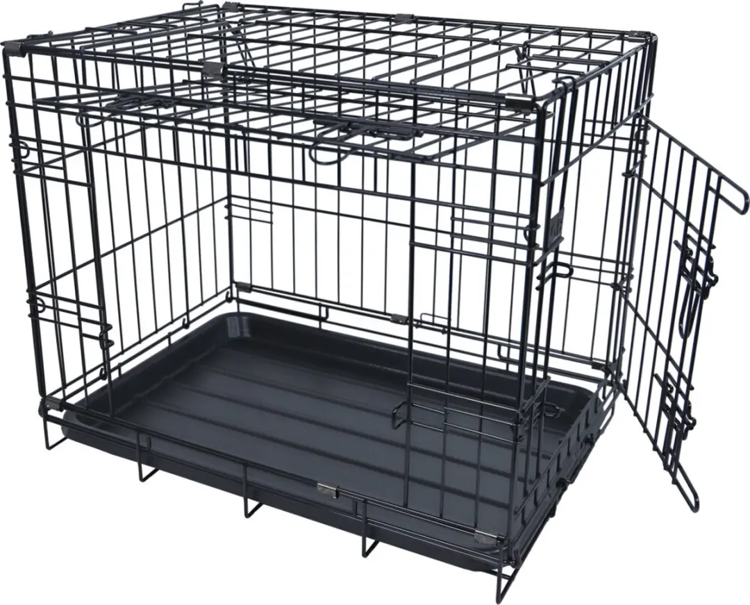 Boon Draadkooi met Deur en Schuifdeur Zwart 76 x 48 x 54 cm