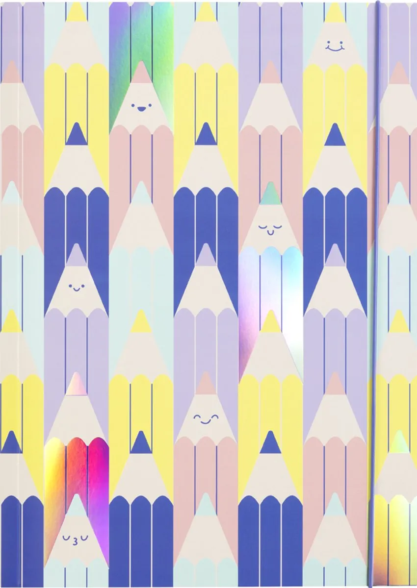 Folia Tekenmap HOTFOIL Colourful Pencils A3 - Roze